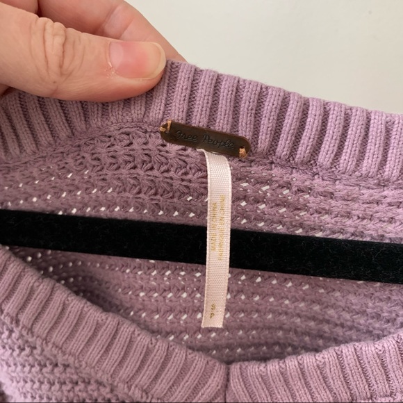 Free People Lavender Purple Moonshine Cold Shoulder Sweater - Picture 4 of 8